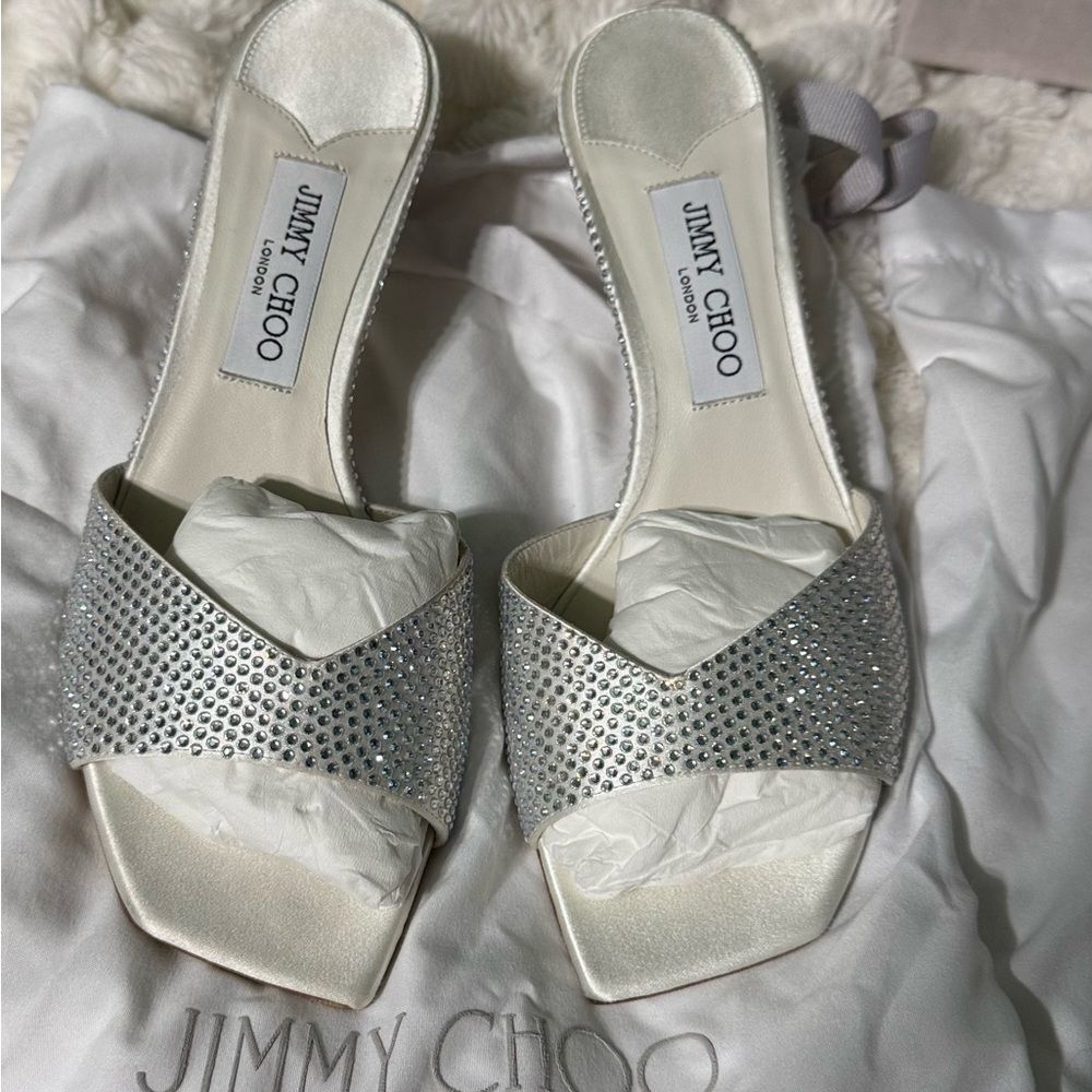 Jimmy Choo Silver Heels New 9